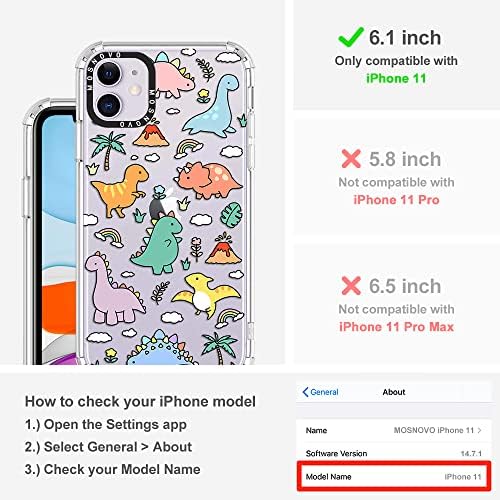 Mosnovo compatibil cu carcasa iPhone 11, [Buffertech 6.6 ft Drop Impact] [Anti Peel Off Tech] Clear TPU Bumper Telefon Husa
