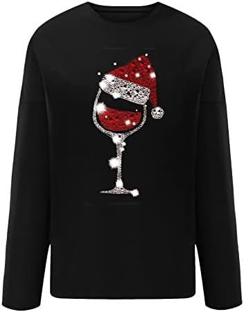 Hanorace femei la modă imprimeu de Crăciun pulover Crewneck topuri de toamnă relaxate termic pentru femei 2022 Trendy
