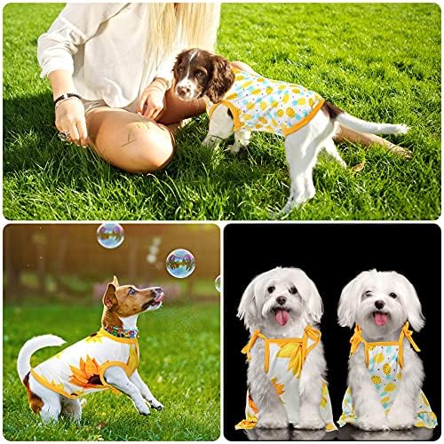 4 bucăți set haine pentru animale de companie set include 2 bucăți rochie drăguță pentru animale de companie rochie de câine minunat și 2 bucăți cămașă pentru câine Tricou respirabil pentru animale de companie tricou cămașă cămașă pentru animale de companie
