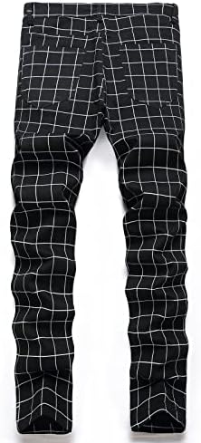 Pantaloni cu carouri premium pentru bărbați pantaloni casual casual cu vedere frontală pantaloni eleganți subțiri drepți și dimensiuni lungi, plus dimensiune