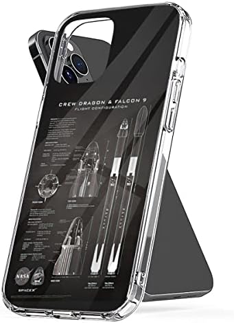 Husă pentru telefon compatibilă cu iPhone 14 Samsung Galaxy 15 NASA 8 Spacex 13 echipaj 14 Dragon X navă spațială XR Falcon Pro Max 9 12 rachetă 11 Blueprint Se 2020 în 7 accesorii impermeabile de înaltă rezoluție Scra
