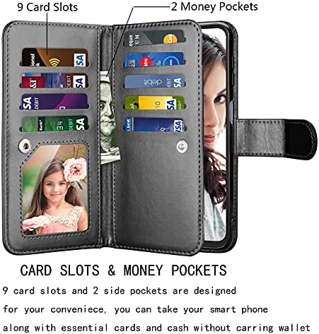 Njjex caz pentru Samsung Galaxy A32 5G, pentru Galaxy A32 5g caz portofel ,[ 9 sloturi pentru carduri] PU piele de Credit titular
