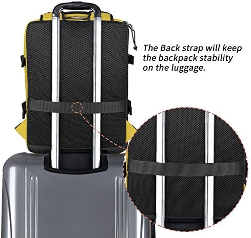 Rangeland Travel Rackpack 21L Minimalist Casual Casual Carry-On Paypack Notebook laptop de 15 inci, Overnight Weekender Muștar galben închis