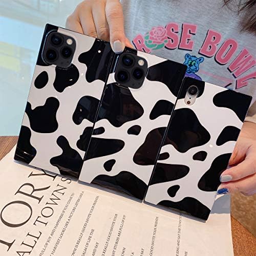 Rrfnnf pătrat vacă imprimare caz compatibil cu iPhone se2020 / iPhone 8 / iPhone 7, lux drăguț Cool Animal model Moale TPU