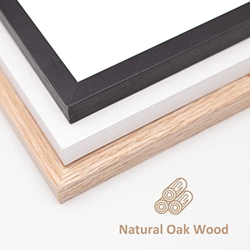 Atobart 4x6 Oak Natural Wood Frame, 6 cadre de pachet Ramele Plexi din sticlă Plexi Galerie de agățare a peretelui pentru perete