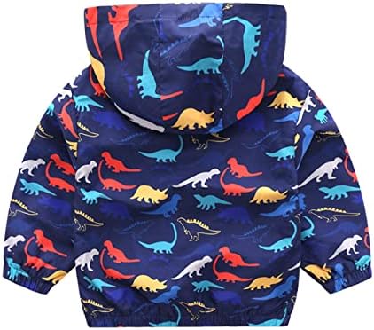 Baby Toddler Boys Windbreaker Jacheta dinozaur cu glugă cu glugă haină cu glugă de top top toamna copii outwear 1-6 ani