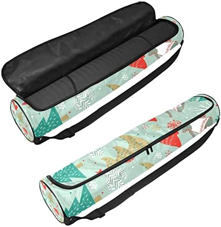 RATGDN Yoga Mat Bag, iarna Forest Fox Exercitarea Yoga Mat Carrier Full-Zip Yoga Mat Carry Bag cu curea reglabilă pentru femei