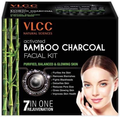 VLCC Activated Bamboo Charcoal Facial Kit pentru piele purificată echilibrată și strălucitoare