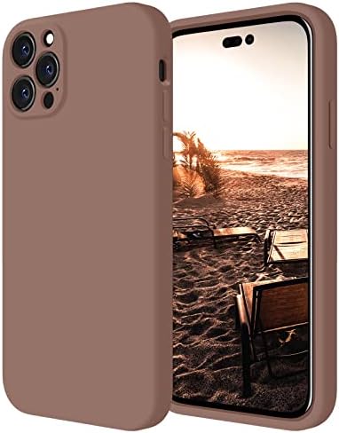 Firenova pentru carcasă pentru telefon IPhone 14 Pro Max, carcasă modernizată de silicon [Protecția camerei] cu [2 protectoare de ecran], căptușeală moale anti-zgârietură în interior, 6,7 inch, maro deschis
