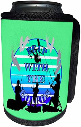 3Drose be Up with the Boards Kitesurf Vector Art Blue Text - Can Cooler Bottle Wrap