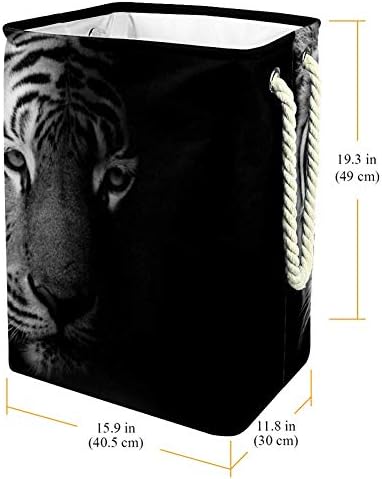 Inhomer Negru alb frumos tigru 300d Oxford PVC haine impermeabile împiedică coș mare de rufe pentru pături jucării de îmbrăcăminte în dormitor