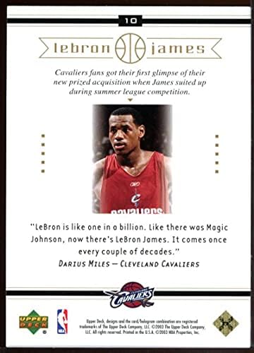 2003 Upper Deck #10 One In A Billion LeBron James Cavaliers NBA Rookie Card - se livrează într -un nou deținător