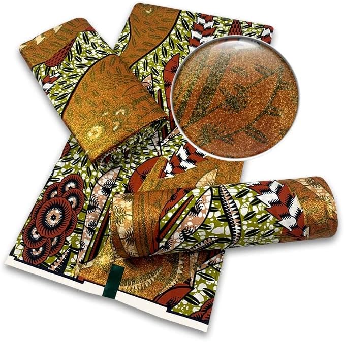 Țesătură din pânză africană țesătură din ceară Africană Ankara Loincloths Pagne bumbac Material Material 6yards sclipici pentru cusut rochie de mireasă - țesătură africană lângă curte 6 yarzi