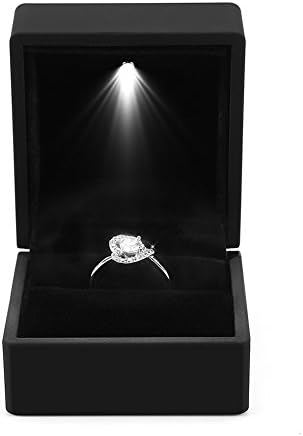 Yosooo LED Lighted Ring Box Cercel inel cadou caz inel de nunta bijuterii Display ambalare Organizator suport de depozitare pentru cadou de nunta de logodna