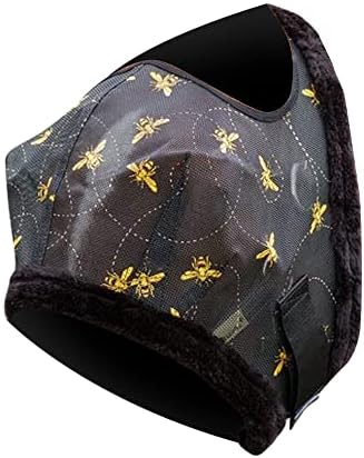 Mackey Bee Mine Fly Mask cu legare din lână / protecție suplimentară împotriva insectelor mușcătoare / confortabil, respirabil și ușor de utilizat / mare
