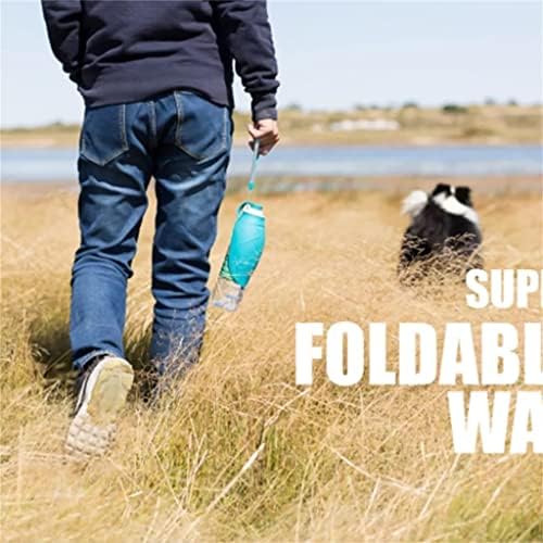 Hfdgdfk 580ml sticlă portabilă de apă pentru câini de companie Design cu frunze moi bol pentru câini de călătorie pentru cățeluș
