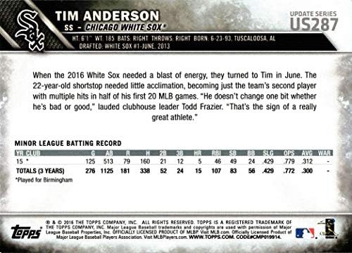 Topps Update Baseball #US287 Tim Anderson Rookie Card