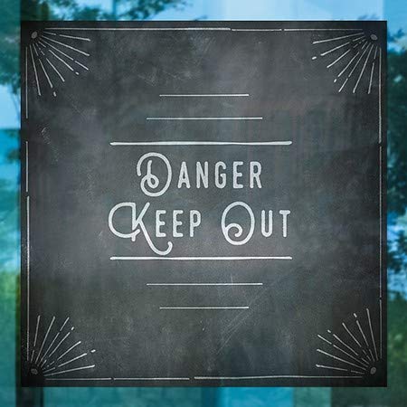 Cgsignlab | Danger keep Out -Chalk colț Window Window | 24 x24