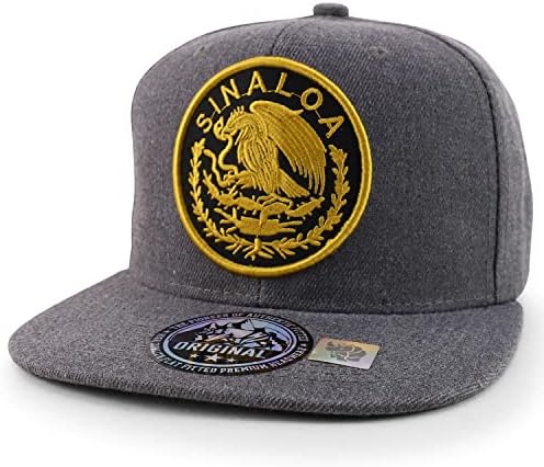 La modă de îmbrăcăminte de îmbrăcăminte orașe din Mexic Logo circular brodat Flatbill Snapback Cap de baseball