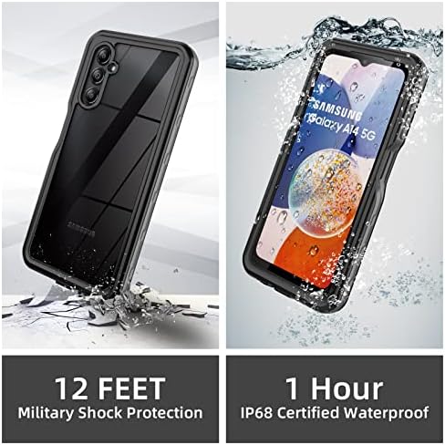 Pentru carcasă telefonică Samsung Galaxy A14 5G, carcasă impermeabilă cu protector de ecran încorporat, carcasă de protecție
