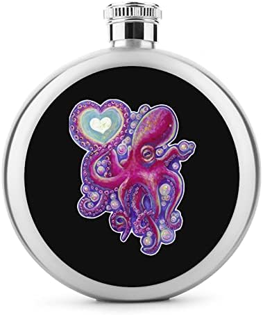 Octopus Love Premium 5 Oz flacon de șold lichior buzunar din oțel inoxidabil sticle de vin portabile pentru băuturi Cadouri de nuntă