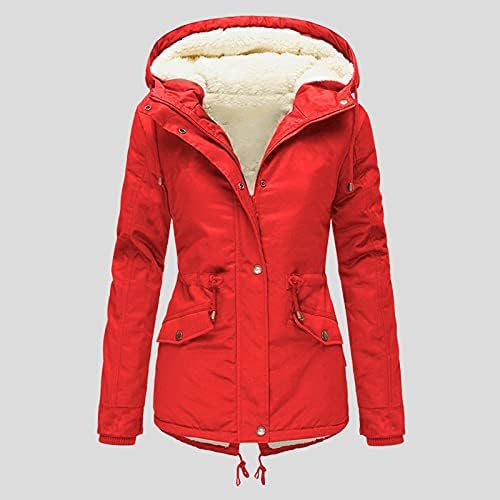 Femei iarna îngroșa Puffer haina cald jos jacheta Sherpa căptușite Maneca lunga cu glugă ușoare Windbreaker îmbrăcăminte exterioară