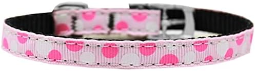 Mirage Pet Products Confetti Dots Nylon Guler cu cataramă clasică, dimensiunea 16, roz deschis