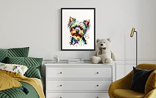 Acuatele de artă print poster, decor de artă de perete abstractă pentru dormitor, living și baie, cadouri iubitoare de cățeluși pentru câini, decorare pictură pentru câini. )