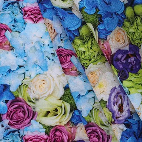 Mook Țesături Bumbac Floral 062322, Albastru, 15 Yard Bolt