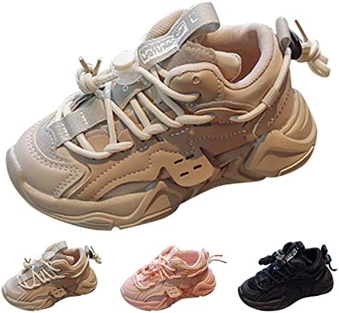Pantofi sport pentru copii de primăvară și toamnă pentru băieți și fete cu fund gros antiderapant dantelă până la cald Solid