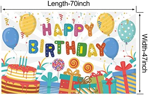 Happy Birthday Ballon backdrop Banner, decorațiuni pentru petreceri de ziua de naștere pentru copii, Bithday cake Theme photo