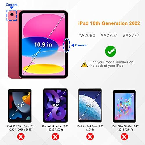 Carcasă Fintie pentru iPad 10th Generation 10.9 inch 2022 - [Inel magic Tuatara] 360 de grade rotative suport pentru șobolan