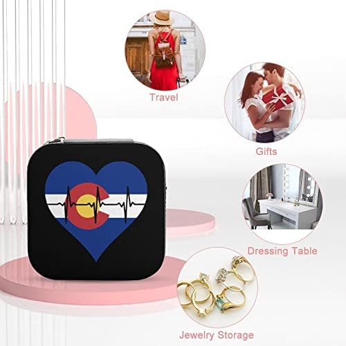 Love Colorado HeartBeat Beaat Premium Premium Călătorie cu bijuterii mici cutii de bijuterii Colier de depozitare Inel Organizator