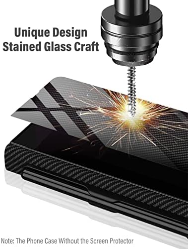 KumWum Z Fold 4 caz, caz din piele pentru Samsung Galaxy Z Fold 4 Full body Cover balama protecție cu suport S Pen & amp; Flip