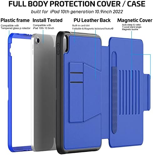 May Chen Case pentru iPad 10th Generation 2022, Carcasă de protecție completă a corpului cu șocuri cu capac inteligent magnetic
