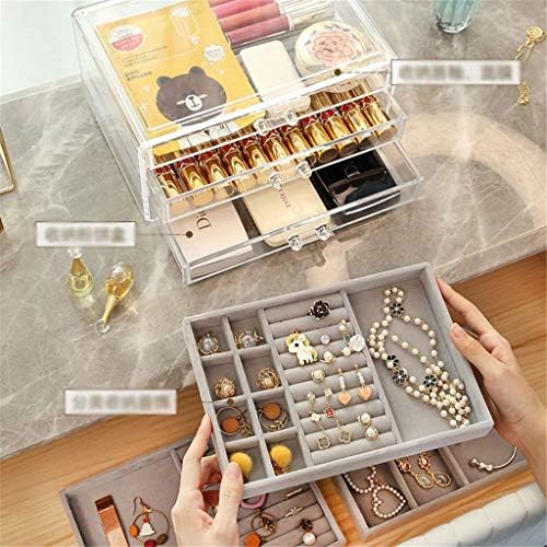 Cutie transparentă Wionc, inel, suport pentru cercei, cercei, colier, cutie de machiaj, masă de dressing, cutie de finisare