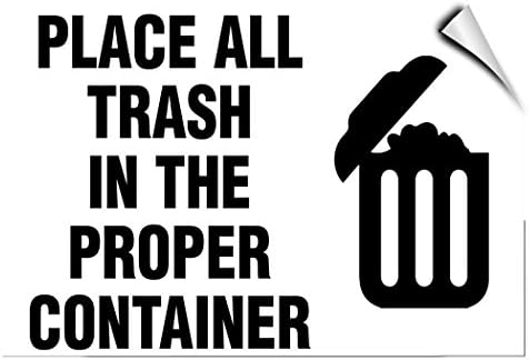 Puneți toate gunoiul în eticheta de activitate a containerului corespunzător, autocolantul de decalare a sticlelor pe orice