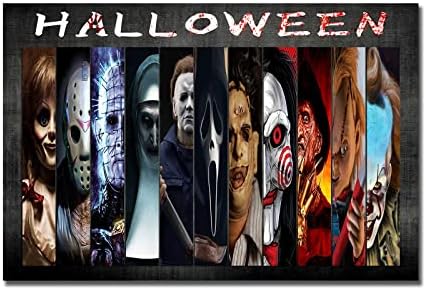 Poster de film horror Halloween Decor de perete Personaje înfricoșătoare Canvas Art imprimeuri de pictură modernă pentru decorarea