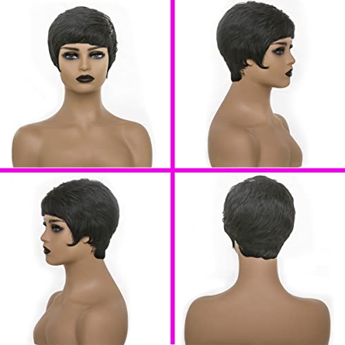 BOBCOO Pixie tăiat Perucă umană peruci scurte de păr pentru Femei negre peruci scurte braziliene de Păr Virgin Pixie peruci