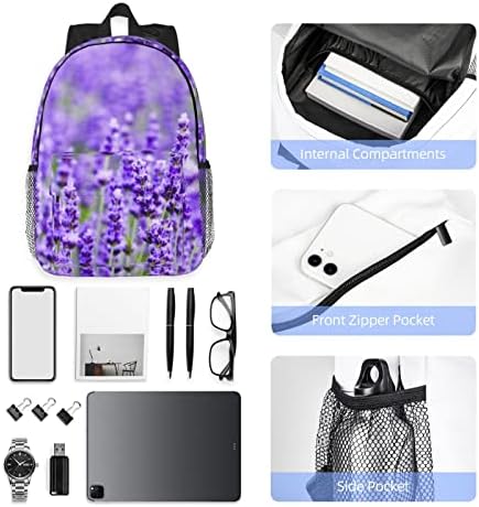 Rucsac de lavandă Purple Ocelio, rucsac pentru studenți ușor de 15 inci, rucsac cu laptop unisex, rucsac la colegiu