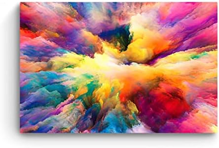 StartOnight Canvas Wall Art Rezumat - Nori de culori abstracte - Lucrări de artă pentru living încadrat mare 32 x 48