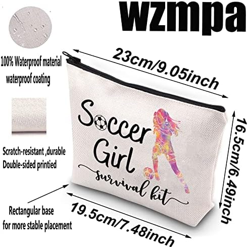 WZMPA Fotbal Girl Cosmetic machiaj pentru machiaj de fotbal jucător de fotbal cadou fotbal fete kit de supraviețuire machiaj cu fermoar pungă de pungă de fotbal