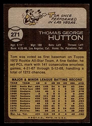 1973 Topps 271 Tom Hutton Philadelphia Phillies NM/MT Phillies