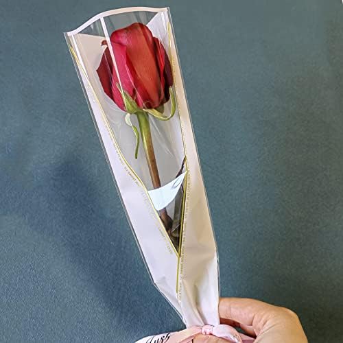 ZAYOIZY 50pcs buchet flori Maneca pungi single Rose ambalaje pungi de plastic buchet ambalaj pungi de celofan pentru Ziua Mamei