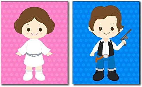 Star Wars Kids Art ART Imprimeuri - Set de 8 - Fotografii adorabile - Cameră pentru copii sau decor de perete pepinieră