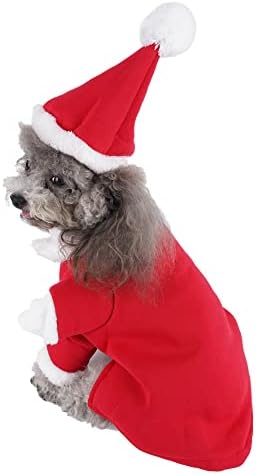 Mogoko câine pisică Crăciun Moș Crăciun costum, haioase Animale de companie Cosplay tinutele cu un capac, Puppy Fleece cald