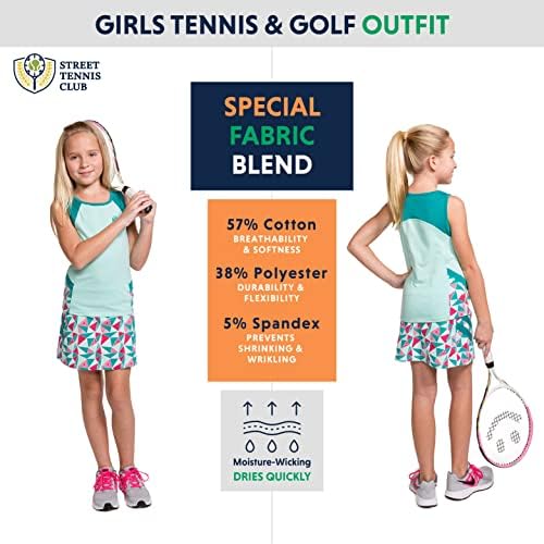 Rochii de tenis pentru fete STC și ținută de golf pentru copii fără mâneci Fuste sportive atletice cu pantaloni scurți și construiți
