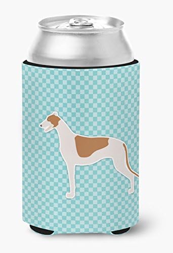 Caroline's Comorsures BB3705cc Greyhound Checkerboard Blue Can sau Bottle Hugger, Can Mânecă Hugger Mașină Băutură lavabilă cu mânecă Hugger izolator pliabil Băuturi izolate,