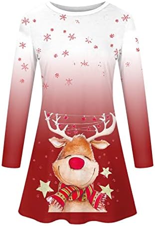 Tricou cu mânecă lungă pentru femei rochie de tipar de Crăciun rochie swing rochie de vacanță pin up rochii pentru femei