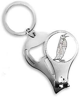 Drăguț pinguin animal portret schiță unghie nipper inel cu chei chei deschizător de sticle clipper